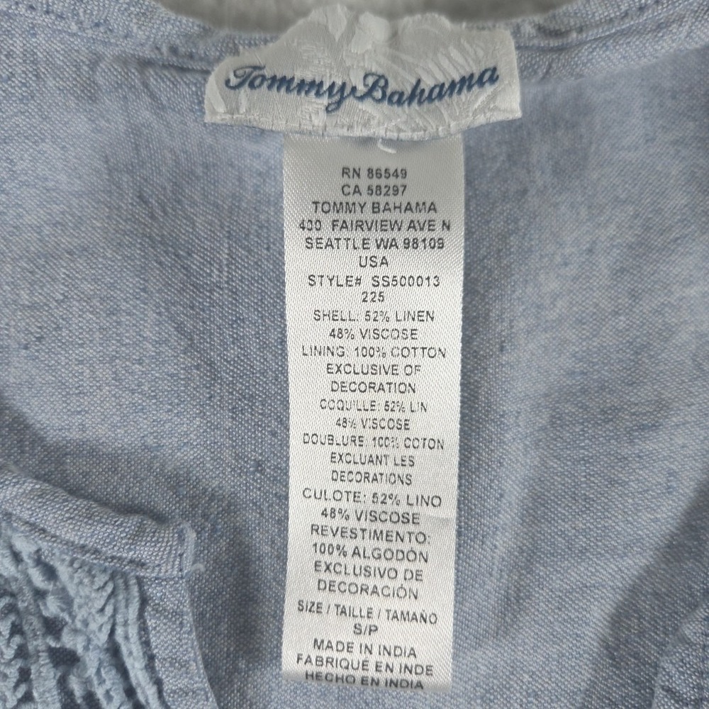 Tommy Bahama Womens Small Linen Viscose Cotton Dress Embroidered - Picture 2 of 10